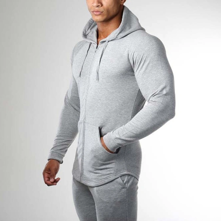 Custom Sports Wear Fitness Slim Fit Hoodies Full Zipper Men Jacket