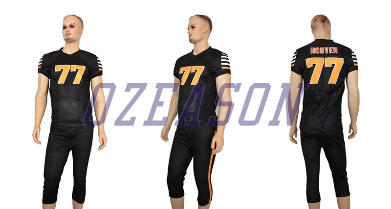 Customized Logo American Football Practice Uniform Youth American Football Black Jersey