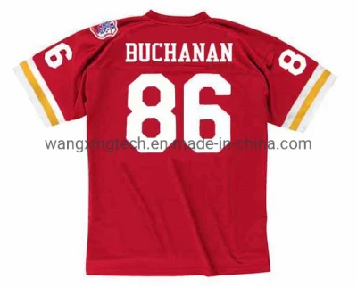 Passen Sie das Football-Trikot Kansas City #86 Buck Buchanan 1969 Throwback Home American Football-Trikot an