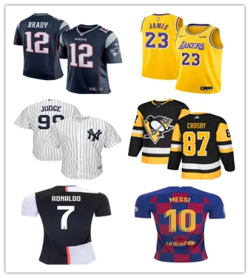 Fußball-Trikot, Basketball-Trikot, Baseball-Trikot, Hockey-Trikot, Fußball-Trikot