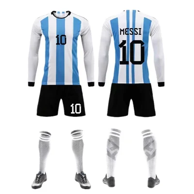 Maßgeschneiderte, hochwertige, leichte argentinische Fußballuniform, Team-Fußball-Sets, Herren-Fußball-Jersey-Anzug