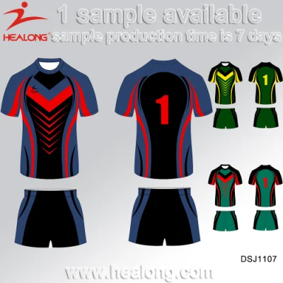 Healong Polyester, vollständig sublimiertes Mockup-Design eines Rugby-Trikots