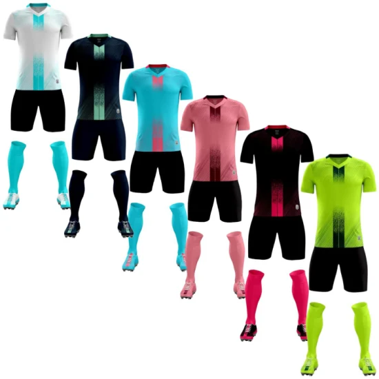 Großhandel kundenspezifische Kleidung Club Team Herren schnell trocknendes Trainingsanzug-Hemd-Uniform-Kit Fußballtrikot Fußballbekleidung für den Sport